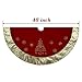 Alice Doria 48“ Red and Gold Christmas Tree Skirt Warm Soft Velvet Material with Embroidery Christmas Tree and Beaded Border