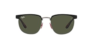 Unisex Sunglasses Black Frame, Light Green/Silver Lenses, 53MM