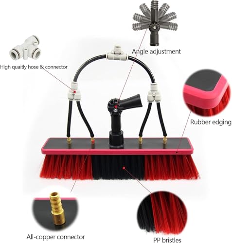 Kit de Limpieza de Ventanas con Suministro de Agua, pértiga telescópica y Cepillo Extensible de 3,6 m (12 pies). Ideal para la Limpieza de Paneles solares y techos de invernaderos.