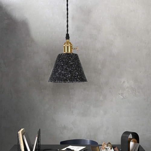 Lámpara colgante de metal negro con cable ajustable industrial 4