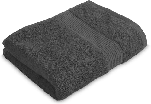 Drap de bain coton anthracite serviette de douche grand format 90x150 - 2