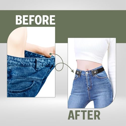 Image of Homeaura Buckle-Free Elastic Belt for Women & Men | Adjustable Invisible Waist Belt for Jeans, Dresses, Pants | No Buckle Strap for Comfort Fit & Style
