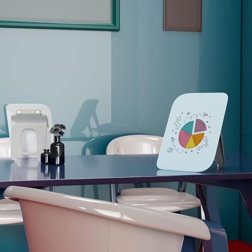 Image of LifeKrafts Dry Erase Glass Whiteboard | Desktop Easel Board for Office, Home, School, Adults & Kids | Tabletop Writing Board | Reusable Marker Board | 2 Pens & 1 Eraser | 8.5x12 Inches | Pack of 1