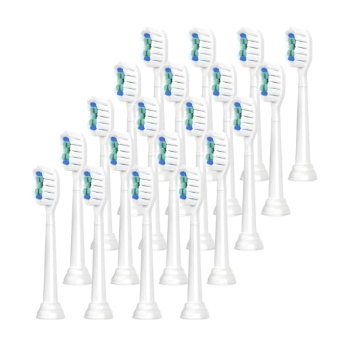 �����p���u���V�w�b�h�A Sonicare�d�����u���V�w�b�h1100 2100 4100 5100 5300 6100 7500�ɑΉ�(White-20 Pcs)