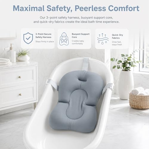 Babys Badekissen,Baby Badewannensitz,Einsatz Babywanne Badewanneneinsatz,Säuglings Neugeborene Badewannensitz,Babybadewanne Badesitz… – Ansicht 4