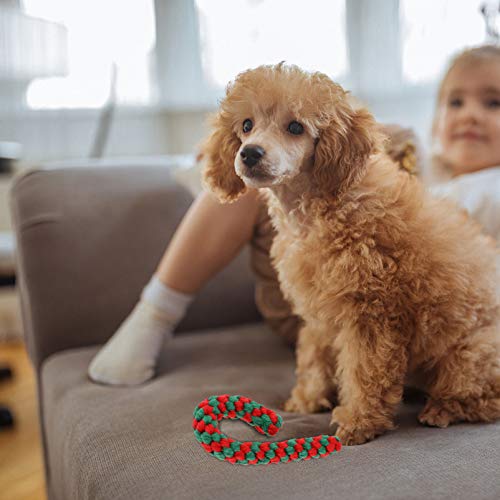 Balacoo 2 peças de brinquedos de corda de cachorro de Natal de algodão mastigável bengala doce brinq