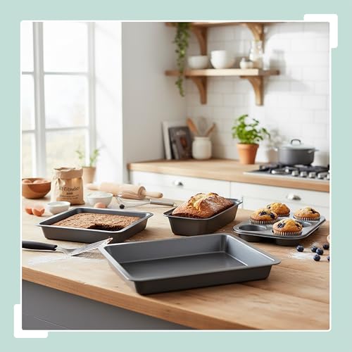 Moldes para hornear de acero gris oscuro con bandeja muffins premium 3
