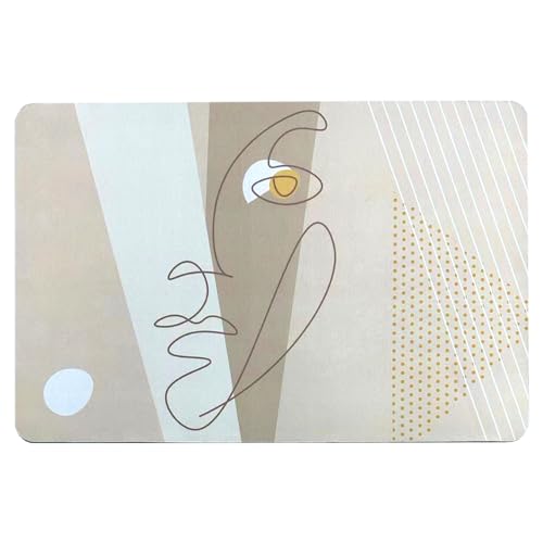 MYBO TV – Alfombra de baño TAPIGENIO – Super Absorbente Antideslizante, Secado rápido – Alfombra de baño con diaatomita – 50 x 80 cm – Modelo de Cara Beige