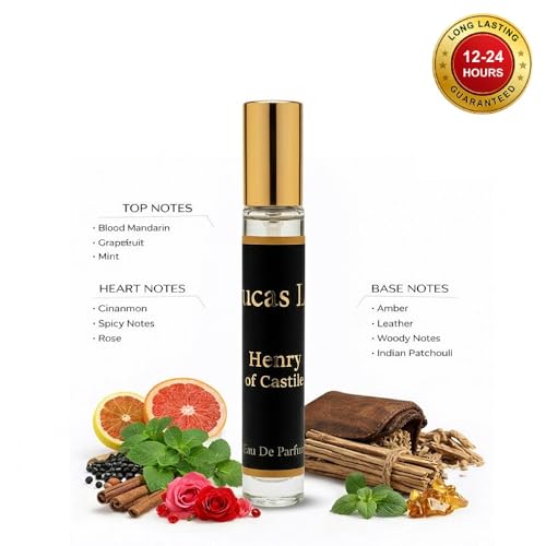 Image of Henry Of Castle Eau The Perfume For Man, 12-24 Hours Lasting, Blood Mandarin, Grapefruit, Cinnamon, Rose, Patchouli, Woody