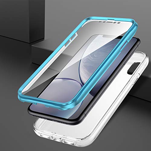 Asuwish Phone Case for iPhone XR 6.1 with Screen Protector Cover Hybrid Luxury Cute Marble Shockproof Full Body Hard Heavy Duty Slim Cell iPhoneXR iPhone10R i Phonex 10XR 10R RX CR iPhoneXRcases Blue - Image 3