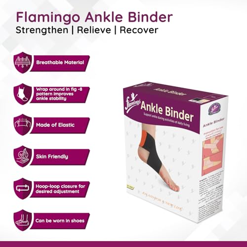 Image of Flamingo Ankle Binder for Injuries, Ankle Protection Guard for Pain Relief and Recovery | Ankle Band for Men & Women | Size - XXL | Pack of 1 | Beige