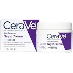 CeraVe Skin Renewing Night Cream, Peptide Complex, Hyaluronic Acid & Ceramide Moisturizer for Face, 1.7 Ounce