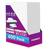 FURWEY 600 Pack Laminating Sheets, Holds 8.5 x 11 Inch Sheets, 3 mil, 8.9" x 11.4" Thermal Laminating Pouches Lamination Sheet Paper for Laminator, Clear, Letter Size, Office and School Supplies