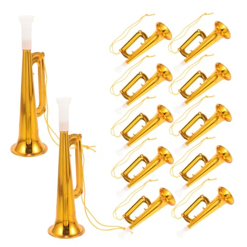 PENIKOKO 25 Piezas Trompetas de Plástico Portátiles para Fiestas Deportivos Bocinas de Animación y Resistentes para Conciertos y Reuniones
