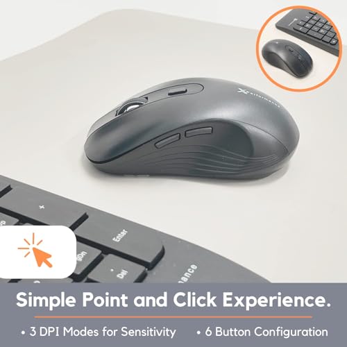 X9 Wireless USB-C Keyboard and Mouse Combo - Dual Port Compatibility (USB C + A) - Versatile Mouse Keyboard Combo Wireless w/ 8" Phone Stand and 113 Keys