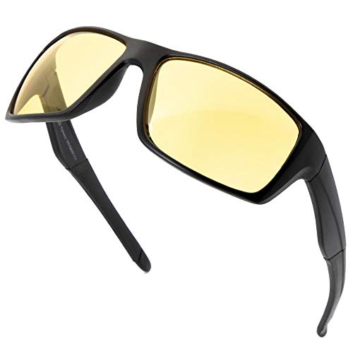 VITENZI Night Vision Glasses for Men and Women Anti Glare Safety For Night Day Driving HD Yellow Tinted Sunglasses Palermo