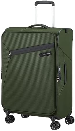 Samsonite Litebeam Spinner Check-in-Koffer, 66 cm | Grün, erweiterbarer Weichschalenkoffer, 66H x 43W x 26D cm, 67/73 L, 2.4 kg, mit TSA-Schloss