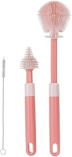 Baby Bottle Brushes for Cleaning Silicon Teat Milk Bottle Water Bottle Brush Set Cleaner Extendable Long Handle 3 pieces