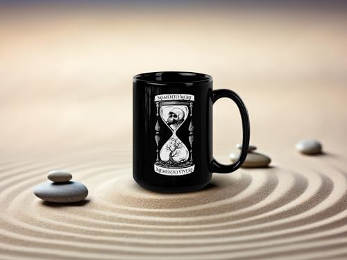 Taza cerámica Memento Mori 15 oz blanco y rojo miniatura 3