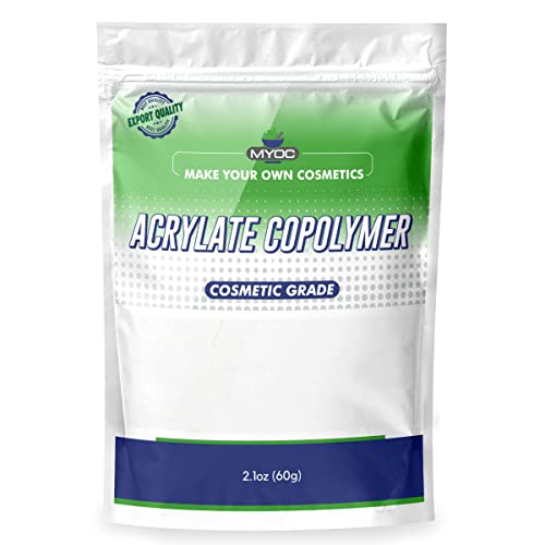 Myoc Acrylate Copolymer Pure Powder, Non-GMO, Cosmetic Grade| Skin Care, Hair Care | Used in Shampoo, Emulsion, Face Wash, Gel, Nail Products (60 g (Pack of 1))