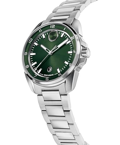 Image of Movado Bold Verso S Men's Watch - Swiss Quartz Movement, 42 mm, Stainless Steel Case, Link Bracelet, Date Display