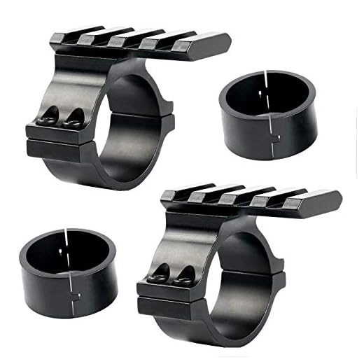 IORMAN 2 Pcs Rifle Scope 30mm 25.4mm 1 inch Tactical Light Flashlight Mounts Scope Ring Adaptor with Picatinny Weaver Universal Rail