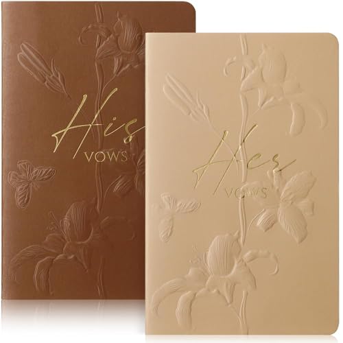 Carnet de mariage élégant molekaus beige marron lot de 2 avec dorure