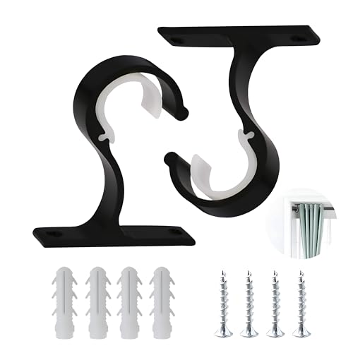 2 Pièces Supports de Tringle à Rideaux, ø25-28MM Supports de Rideaux RéGlables Crochets de Draperie Gardinenstange Halterung Vorhangstange Halterung en...