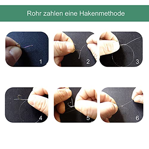 100 Stück Angelhaken aus Kohlenstoffstahl, Karabinerhaken mit Widerhaken, Drehgelenk für Angelkugellager mit… – Bild 5