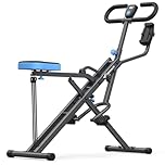 MERACH 2 in 1 Squat Rowing Machine with Phone Pad Hold, Foldable Home Gym Equipment for Full Body Workout, Glutes, Legs & Core, 3 Resistance Bands, MAX 158kg (350lbs), 10 Min Assembly, R07 Pro - Grey