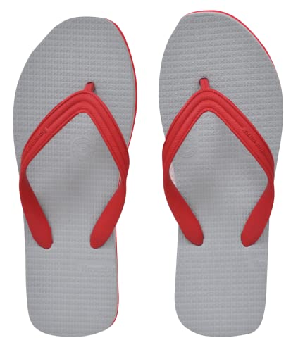 Image of Hawalker Prime Men's Flip Flops Made with 100% Natural & Durable Rubber for All Weather | Comfortable Hawai Chappals | Regular Wear Slippers (Red, White & Maroon)