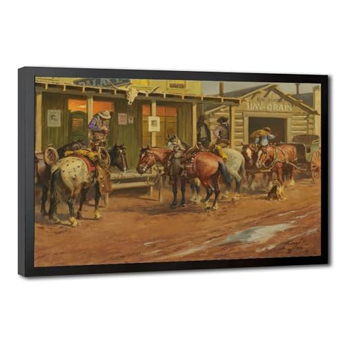Impression sur toile Western vintage pour une décoration murale de salon ou de bureau