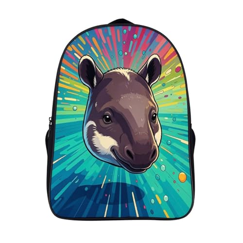 Sac à dos tapir grand format avec 2 compartiments pour école et voyage