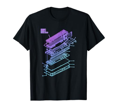 All Things Geek by MCMA Mechanical Keyboard Patent Drawing Graphic Design Art T-Shirt