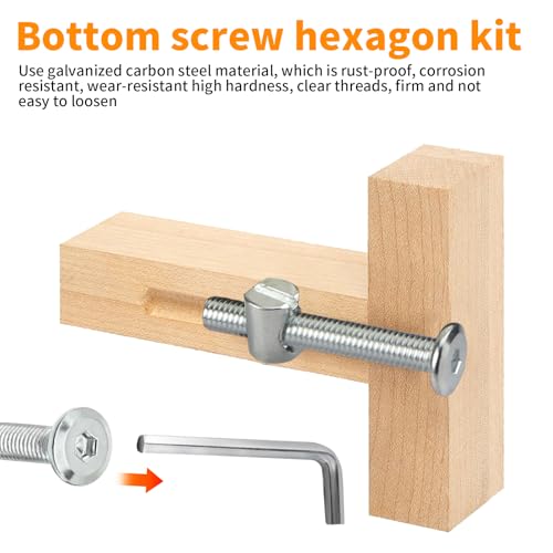 25 Stück Möbelschrauben mit Zylindermuttern Kit, Flachkopfschrauben M6 Schrauben M6x20mm/40mm/60mm/80mm Innensechskant Zylinderschrauben Stahl Verzinkt für Möbel Babybetten Stühle