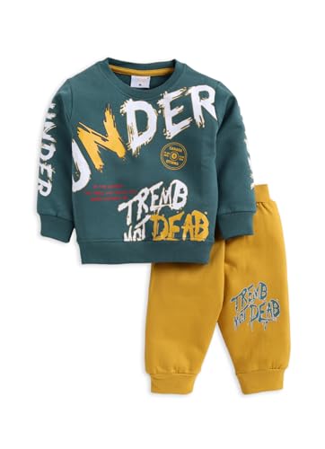 Image of Unisex Printed Cotton Sweatshirt and Full Pant Set