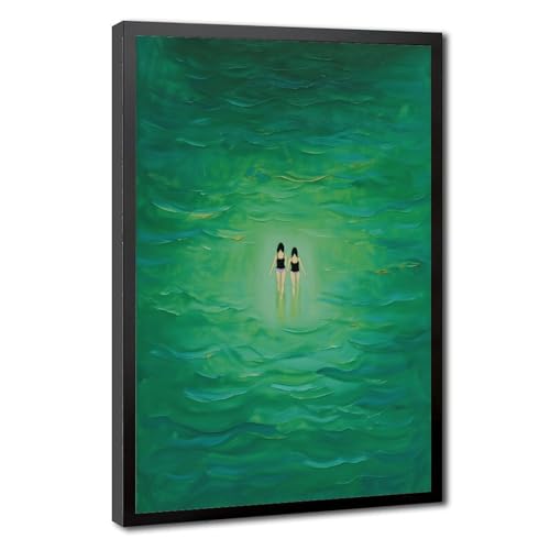 Poster portrait vert sur toile encadré pour raviver une chambre ou un bureau