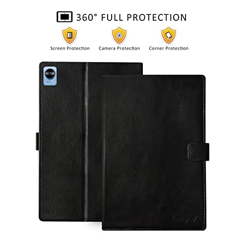 Image of Fastway Multi Protective Leather Case with Viewing Stand and Card Slots Flip Cover for Realme Pad Mini 8.7 inch Tablet (Black)