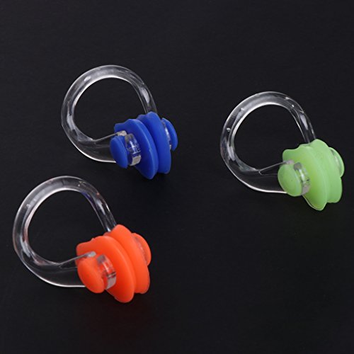 Yjcnelcr 3PCS Waterproof Non-Slip Swimming Nose Clips Dotted Surface Pool Nose Plug for Swimming Adults Kids Silicone Swimming Nose Clip (Random Color)