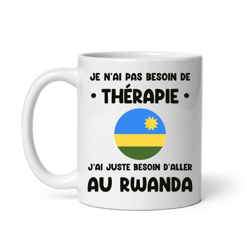 MugSmile Mug Rwanda thérapie drôle vacances départ voyage Tasse Rwanda