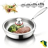Titanium Pan, Titanium Frying Pan, Multifunctional Ultra-Durable Scratch-Resistant Non Stick, Even Heating for Cooking, Compatible with All Cooktops (with Lid,10.23in/26cm)