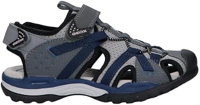 Geox J Borealis Boy B, Sandalias con Punta Cerrada Niños, Gris Dk Grey Navy, 28 EU