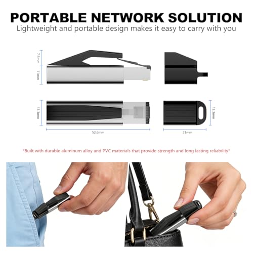 Image of ZORBES USB C to RJ45 Ethernet Adapter 1000Mbps, Type C Male to LAN Network Converter, Wired Internet Adapter for Laptop Tablet Smartphone