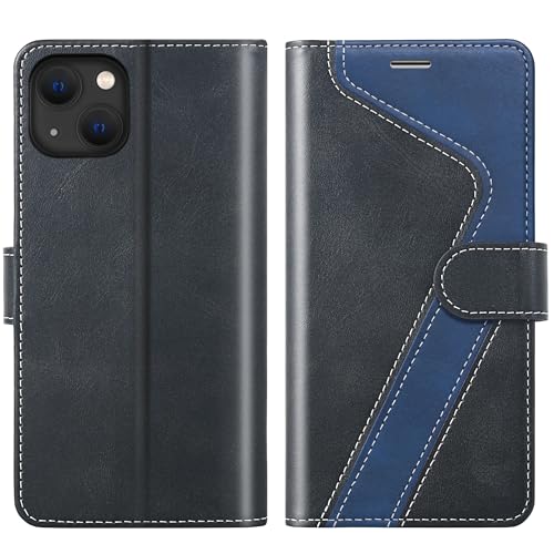 CIVICASE for iPhone 15 Plus Wallet Case,Leather Flip Case RFID Blocking Credit Card Holder Folio Magnetic Stand TPU Shockproof Cover Compatible with iPhone 15 Plus Black Blue by CIVICASE - Used condition - US$5.49