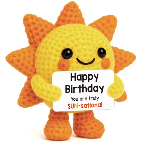 Mini Happy Birthday Gifts for Women Handmade Crochet Sunshine Fall Decor