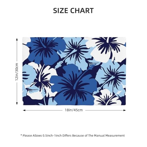 Sets de table en lin de qualité supérieure style hibiscus bleu - 5