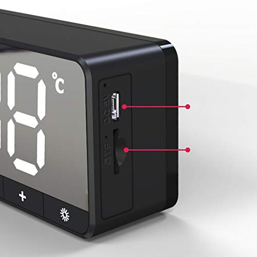 Casa Mini LED Despertador Bluetooth Alto-falante Baixo Termostato Interno - Branco