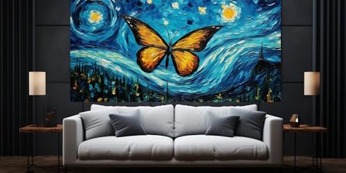 5D Peinture Diamant Papillon nuit étoilée en mosaïque cristal géante de 160 X 80 cm