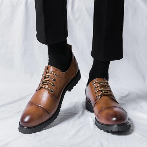 Mens Classic Dress Oxford Shoes, Pointed Toe Lace-up Fashion Pointed Toe Comfort Non Slip Dress Shoes Business Office Wedding2