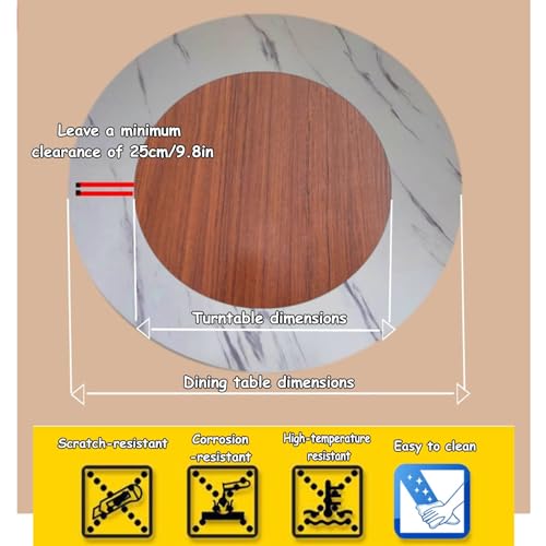 Plateau tournant Lazy Susan en bois – Spacieux, durable pour salle à manger, garde-manger, organisation de salle d'artisanat